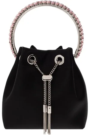 Jimmy Choo Tassen, Dames, Zwart, ONE Size, Satijn, Satijnen Schoudertas