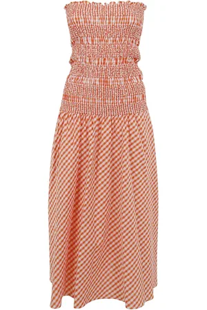 Kenzo Kleedjes, Dames, Roze, M, Katoen, Orange Moyen Maxi Jurk
