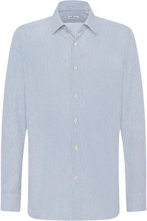 Kiton Overhemden, Heren, Blauw, 2Xl, Katoen, Elegant gestreept katoenen overhemd