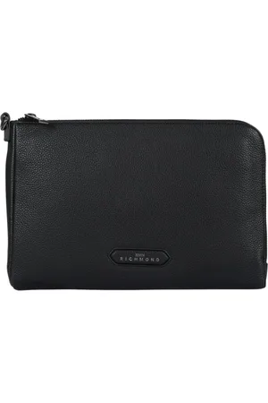 John Richmond Tassen, Heren, Zwart, ONE Size, Leer, Pouch Bag