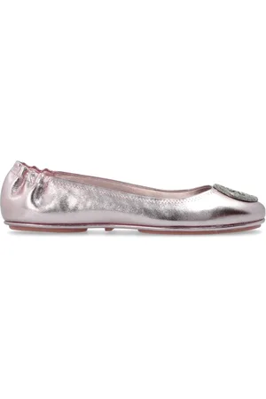 Tory Burch Schoenen, Dames, Roze, 36 EU, Leer, Minnie Travel Ballerina`s