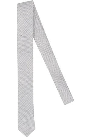 ELEVENTY Accessoires, Heren, Grijs, ONE Size, Wol, Wollen Linnen Stropdas Micro Prince of Wales