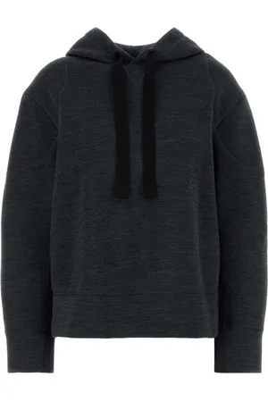 Jil Sander Sweatshirts & Hoodies, Dames, Grijs, S, Leer, Wool Blend Sweatshirt