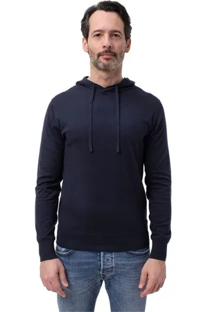 PEOPLE OF SHIBUYA Sweatshirts & Hoodies, Heren, Blauw, S, Katoen, Blauwe Katoen Kasjmier Hoodie met Trekkoord
