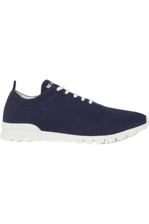 Kiton Schoenen, Heren, Blauw, 42 EU, Katoen, Navy Knit Sneakers