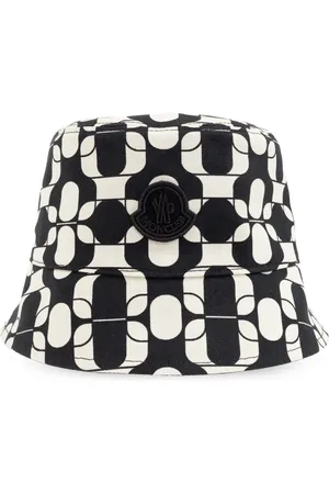 Moncler Accessoires, Dames, Zwart, S, Katoen, Gestreepte hoed