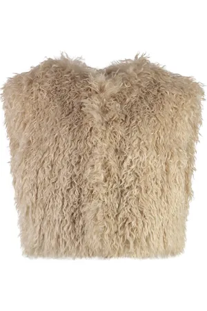 Isabel Marant Jassen, Dames, , S, Katoen, Faux Fur Waistcoat met Zakken