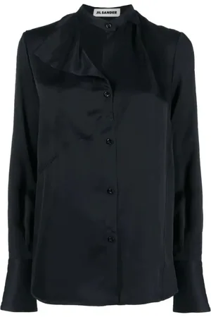 Jil Sander Blouses & Shirts, Dames, Blauw, M, Overhemd met lange mouwen en knopen