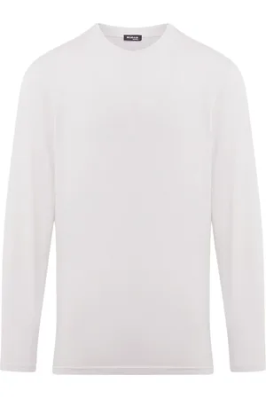 Kiton Tops, Heren, Wit, XL, Katoen, Katoenen Trui Lange Mouw