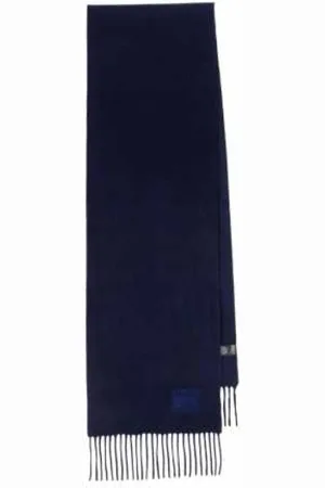 Paul Smith Accessoires, unisex, Blauw, ONE Size, Cashmere Sjaal met Franjes
