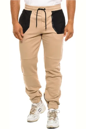 Karl Lagerfeld Broeken, Heren, , M, Katoen, Sportieve broek met geribbelde manchetten en zakken met rits
