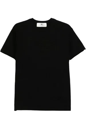 Elisabetta Franchi Tops, Dames, Zwart, XS, Zwarte Logo Ingelegde Trui