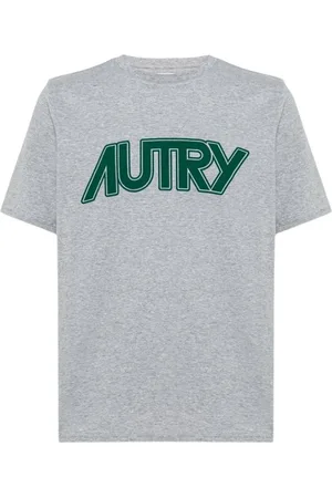 Autry Tops, Heren, Grijs, XL, Katoen, Casual Katoenen T-Shirt voor Mannen