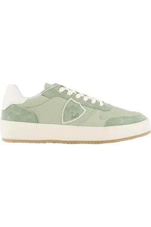 Philippe model Schoenen, Heren, Groen, 42 EU, Leer, Stijlvolle Lage Sneakers