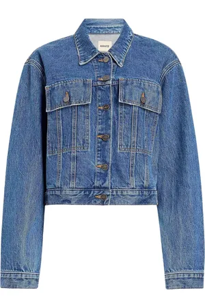 Khaite Jassen, Dames, Blauw, M, Katoen, Stijlvolle Jas