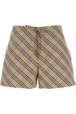 Burberry Korte broeken, Dames, , 2Xs, Katoen, Geruite Shorts in