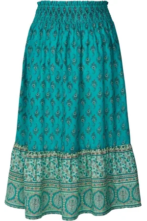 Lollys Laundry Rokken, Dames, Groen, M, Katoen, Tanya Midi Rok