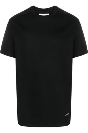 Jil Sander Tops, Heren, Zwart, S, Katoen, Logo Plate T-Shirt
