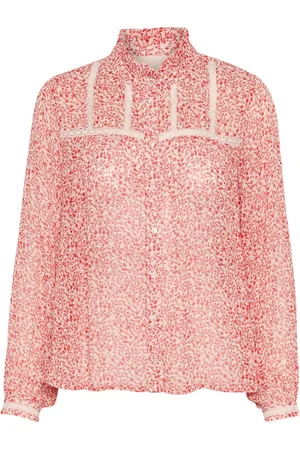 Part Two Blouses & Shirts, Dames, Rood, 3Xl, Feminine blouse met hoge hals