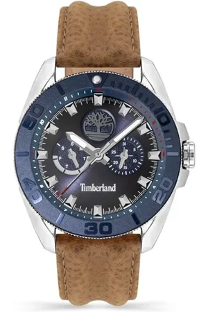 Timberland Accessoires, Heren, Bruin, ONE Size, Leer, Bruin leren horloge met multi-datumfunctie