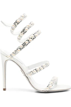 RENE CAOVILLA Schoenen, Dames, Wit, 37 EU, Witte Strass Stiletto Hak Schoenen