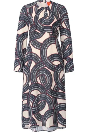 La DoubleJ Kleedjes, Dames, Veelkleurig, S, Midi-jurk die de taille accentueert