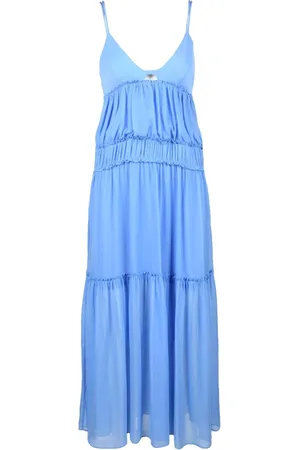 Patrizia Pepe Kleedjes, Dames, Blauw, S, Polyester, Maxi-jurk