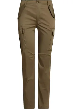 Ralph Lauren Broeken, Dames, Groen, S, Katoen, Olijfgroene katoenen broek