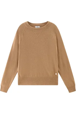Woolrich Truien, Dames, Bruin, L, Wol, Klassieke trui met ronde hals