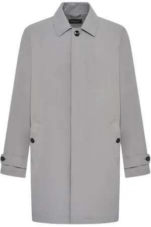 Kiton Mantels, Heren, Grijs, XL, Polyester, Mackintosh-stijl Jas