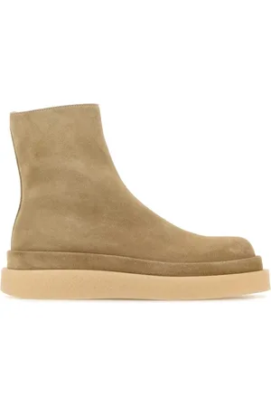 Jil Sander Schoenen, Heren, , 40 EU, Suède, Zandkleurige suède enkellaarsjes