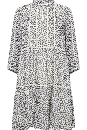 Part Two Kleedjes, Dames, Veelkleurig, 3Xl, Mini Grid Bloemenjurk