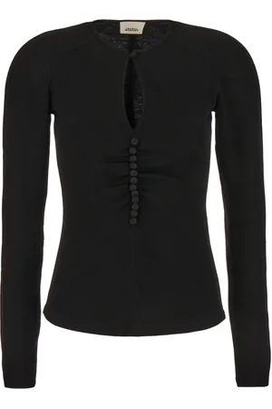 Isabel Marant Tops, Dames, Zwart, S, Blouse met Lange Mouwen en Rechte Zoom