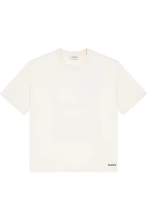 LANEUS Tops, Heren, Wit, XL, Katoen, T-shirt logo in jersey