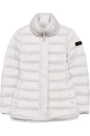 Peuterey Jassen, Dames, Grijs, XS, Polyester, Lichtgrijze Gewatteerde Doorgestikte Jas