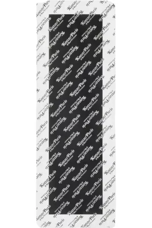 Kenzo Accessoires, Heren, Zwart, ONE Size, Katoen, Monogram Zwarte Katoenen Sjaal