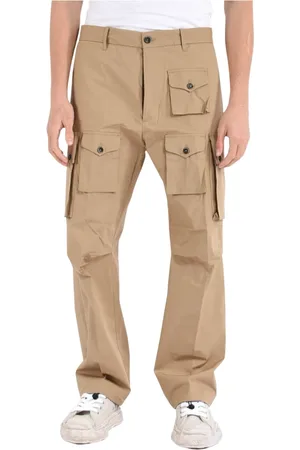 Nine In The Morning Broeken, Heren, Bruin, L, Katoen, Cargo katoenen broek met trekkoord taille