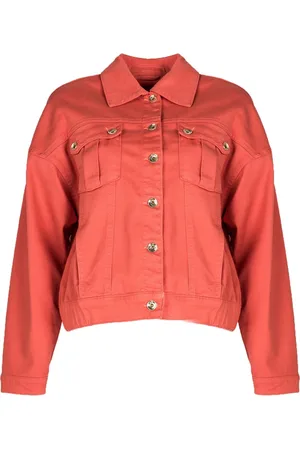 Patrizia Pepe Jassen, Dames, Rood, S, Leer, Tailored Down Jacket
