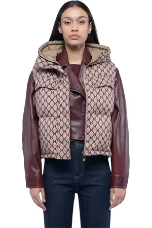 John Richmond Jassen, Dames, Veelkleurig, S, Polyester, Gewatteerd Vest met Capuchon
