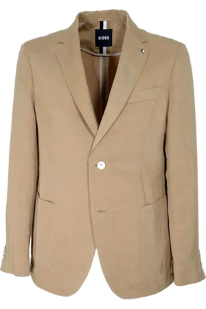 HUGO BOSS Jassen, Heren, , L, Linnen, Slim Fit Blazer
