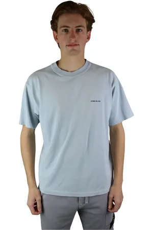 Stone Island Tops, Heren, Blauw, S, Katoen, Bonded T-shirt