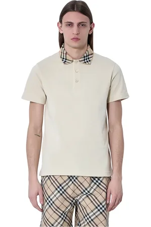 Burberry Tops, Heren, , M, Katoen, Geruite Kraag Polo Shirt