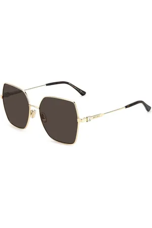 Jimmy Choo Accessoires, Dames, Geel, ONE Size, Gouden Metalen Zonnebril
