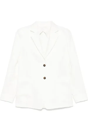 Max Mara Jassen, Dames, Wit, S, Katoen, Witte Blazer Guglia Stijlvolle Jas