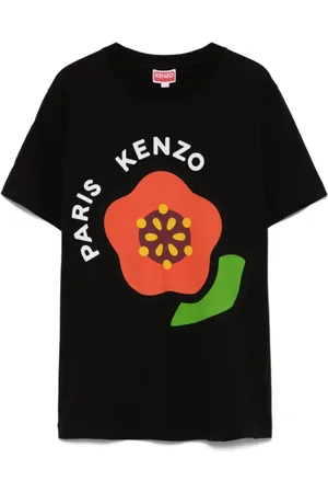 Kenzo Tops, Dames, Zwart, XS, Katoen, T-shirt met ronde hals