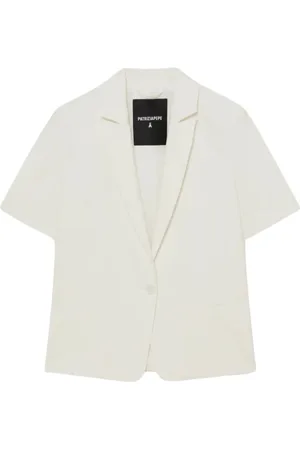 Patrizia Pepe Jassen, Dames, Wit, XS, Korte Fluide Jas met Korte Mouwen