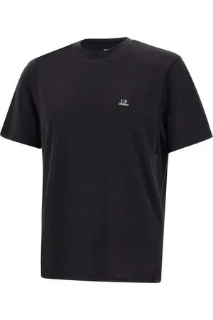 C.P. Company Tops, Heren, Zwart, S, Katoen, Heren Katoenen Logo T-shirt Zwart