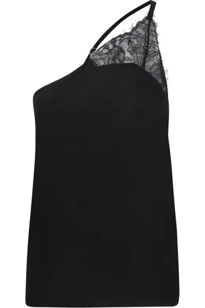 J.W.Anderson Tops, Dames, Zwart, S, Polyester, Top zonder mouwen met kanten details