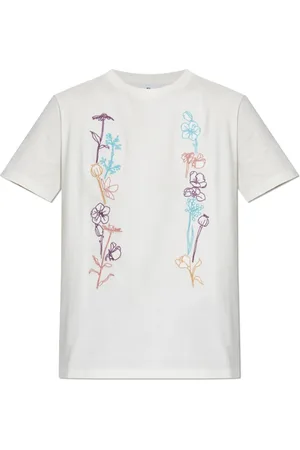 Paul Smith Tops, Dames, Wit, S, Katoen, T-shirt met borduursel