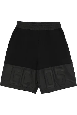 GCDS Korte broeken, Heren, Zwart, S, Zwarte Elastische Taille Shorts